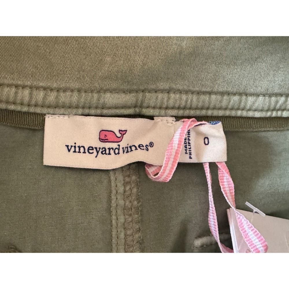 Vineyard Vines Sage Olive Garment Dyed Utility Skirt Button Front Size 0 NWT - Picture 4 of 4